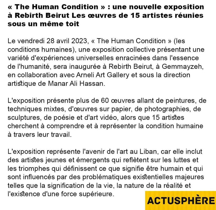 « The Human Condition » : une nouvelle exposition à Rebirth Beirut